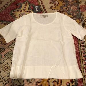 Flax white linen top petite